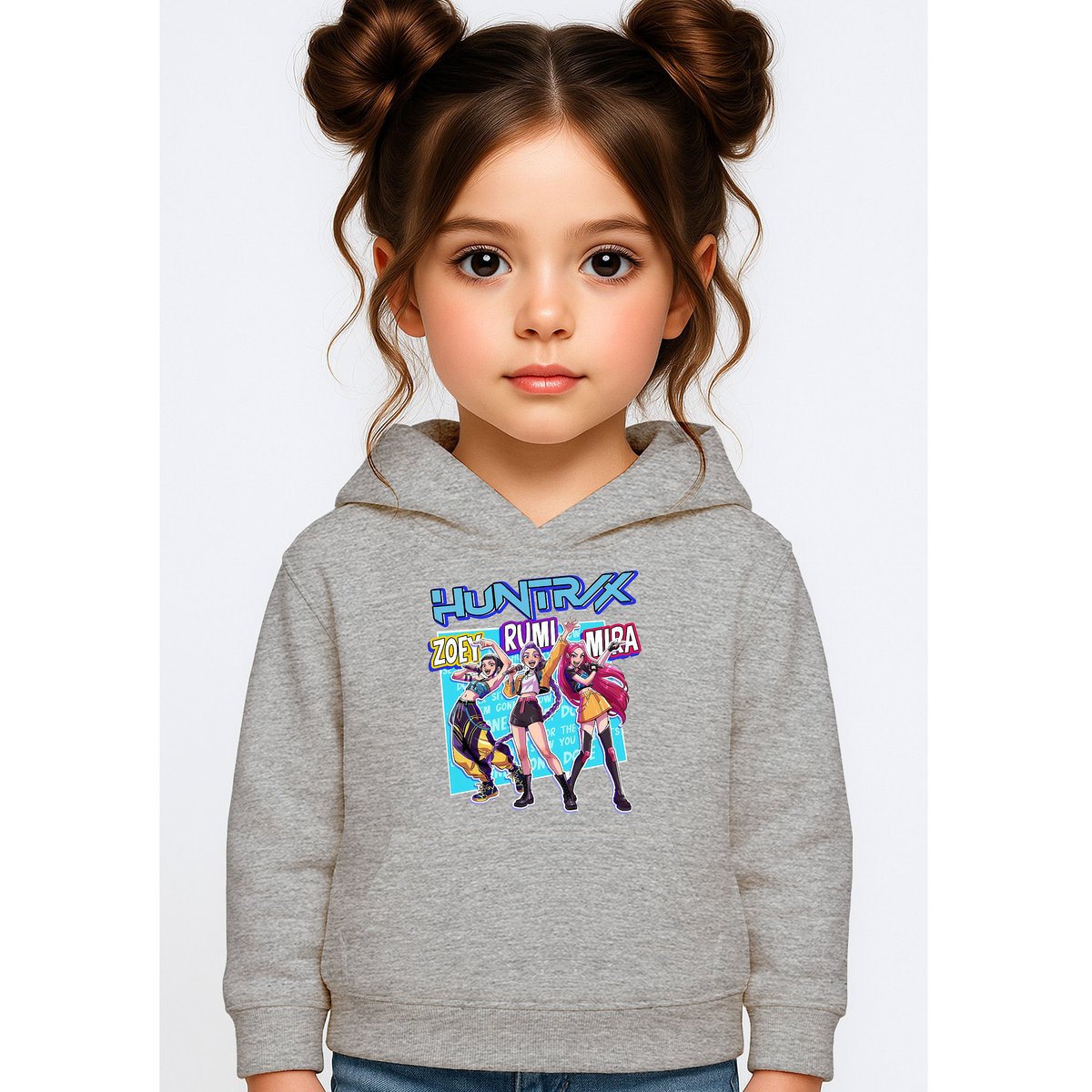 BLUZA DZIECIĘCA K-POPOWE ŁOWCZYNIE DEMONÓW HUNTRIX 110-116 Z KAPTUREM