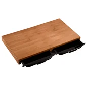 Deski do krojenia - Bambusowa deska do krojenia z wysuwanymi szufladami, 50 x 28,5 cm - miniaturka - grafika 1