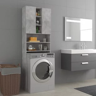 vidaXL vidaXL Szafka na pralkę szarość betonu 64 x 25,5 x 190 cm 808417 - Szafki łazienkowe - miniaturka - grafika 1