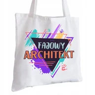 Torby i wózki na zakupy - Torba Bawełniana biała dla Architekta Na Prezent ekologiczna Trwały Nadruk - miniaturka - grafika 1
