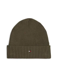 Czapka Zimowa Tommy Hilfiger Beanie Pima Cotton Black Domieszką Kaszmiru - Czapki damskie - miniaturka - grafika 1
