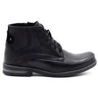 Buty zimowe męskie - Buty męskie skórzane zimowe 731K czarne - Komodo - miniaturka - grafika 1