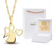 Biżuteria dla dzieci - ZŁOTY NASZYJNIK MEDALIK CHRZEST KOMUNIA ŚWIĘTA 585 - miniaturka - grafika 1