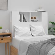 Inne meble do sypialni - Lumarko Wezgłowie łóżka z półkami, białe, 100x18,5x104,5 cm - miniaturka - grafika 1