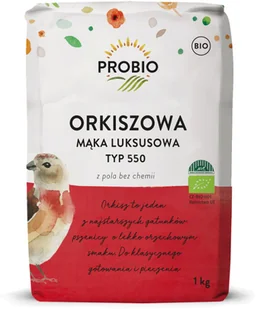 M��ka Orkiszowa Luksusowa TYP 550 BIO 1 kg - Probio - Zdrowa żywność - miniaturka - grafika 1