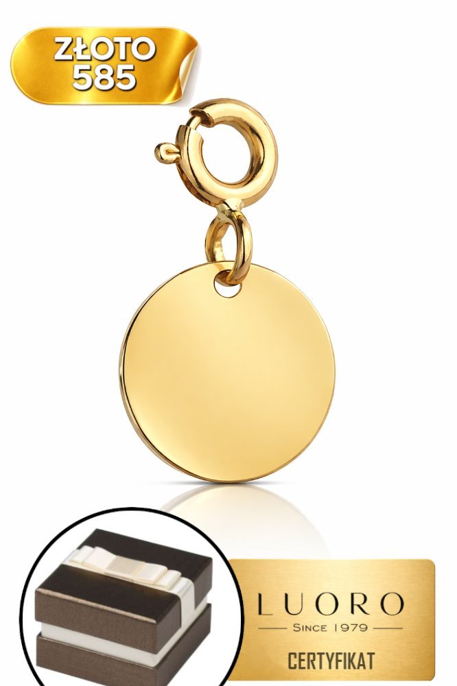 ZAWIESZKA ZŁOTA 585 14K PEŁNE KOŁO 15 MM DELIKATNA ELEGANCKA MODA