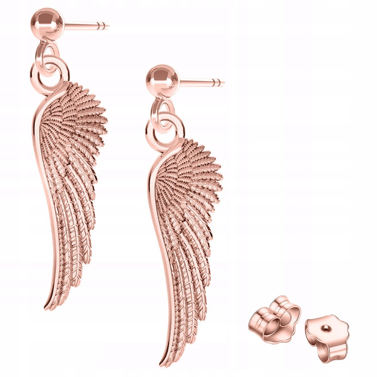 Kolczyki Pozłacane ze Skrzydłami Skrzydła Wiszące Skrzydełka SREBRO 925