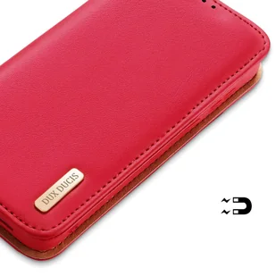 Dux Ducis Hivo skórzane etui z klapką pokrowiec ze skóry naturalnej portfel na karty i dokumenty Samsung Galaxy S22+ (S22 Plus) czerwony - Etui i futerały do telefonów - miniaturka - grafika 6