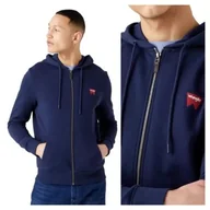 Bluzy męskie - Bluza Męska Wrangler Zip Thru Hoodie Rozpinana Z Kapturem GranatowaXL - miniaturka - grafika 1