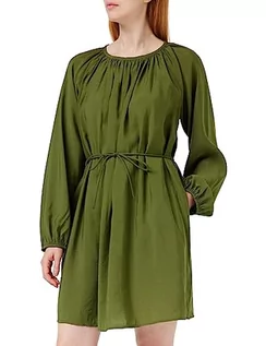 Sukienki - Tommy Hilfiger Damska teksturowana krótka sukienka z modalu, dopasowana i rozkloszowana, Umieszczenie zielonego, 60 - grafika 1