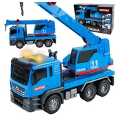 Samochody i pojazdy dla dzieci - Ciężarówka Zabawka z Dźwigiem Ruchome Elementy Napęd Światła Dźwięk Auto - miniaturka - grafika 1