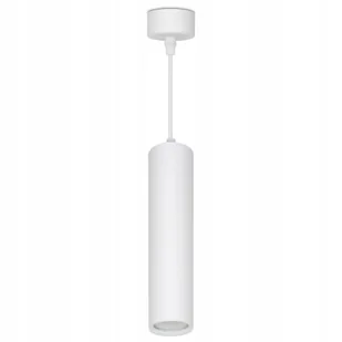 Lampa Wisząca Tuba Zwis Metal Biała Led - Lampy sufitowe - miniaturka - grafika 1