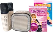 Głośniki przenośne - FIRMOWY GŁOŚNIK BT, 2 MIKROFONY BEZPRZEWODOWE, Karaoke dla Dziewczynek MP4 - miniaturka - grafika 1