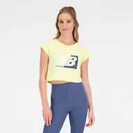 Koszulki i topy damskie - Koszulka damska New Balance WT31817MZ  żółta - miniaturka - grafika 1