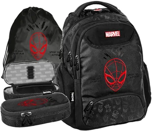 ZESTAW szkolny Plecak Mlodzieżowy BeUniq Spider-Man Spiderman Czarny - Zestawy szkolne - miniaturka - grafika 1
