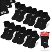 Skarpetki męskie - Puma Skarpety Męskie 3/4 Czarne 94710803 Bawełna 6 par Rozmiar 47/49 - miniaturka - grafika 1