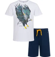 Piżamy męskie - Męska piżama z krótkim rękawem, z orłem, biała - miniaturka - grafika 1