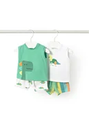 Koszulki i topy damskie - Mayoral Komplet top i spodenki 1625 Kolorowy Regular Fit - miniaturka - grafika 1