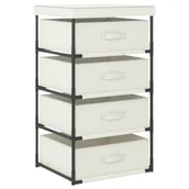 Regały - vidaXL vidXL Regał z 4 koszami z tkaniny, stalowy, kremowy - miniaturka - grafika 1