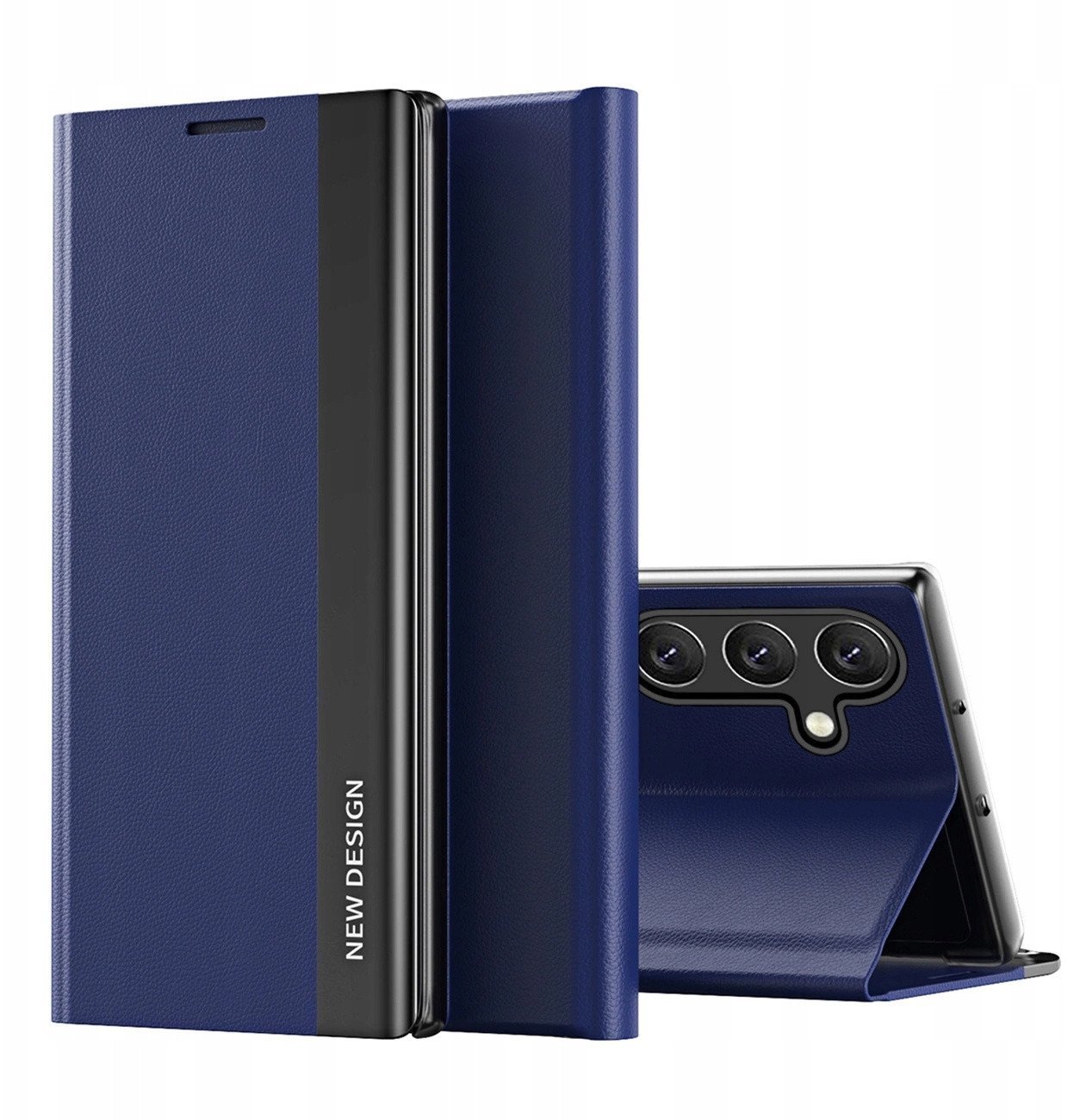 Etui Sleep Case Pro na Samsung Galaxy S25 Edge z klapką i podstawką - niebieskie