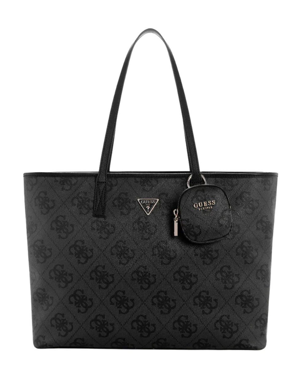 GUESS Czarna shopperka damska Power Play II w monogram