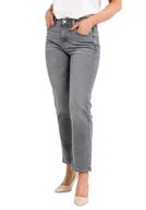 Spodnie damskie - TOMMY HILFIGER SZARE JEANSY RURKI Z WYSOKIM STANEM BAWEŁNA 27x32 6BA - miniaturka - grafika 1