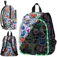 Plecaki szkolne i tornistry - CoolPack PLECAK BOBBY CP 12 LED GRAFFITI Zakupy dla domu i biura! A23201 - miniaturka - grafika 1