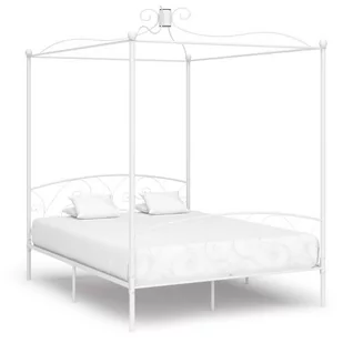 Lumarko Rama łóżka z baldachimem, biała, metalowa, 160 x 200 cm - Łóżka Lumarko Rama łóżka z baldachimem, biała, metalowa, 160 x 200 cm - Łóżka - miniaturka - grafika 1