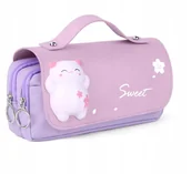 Piórniki - IÓRNIK szkolny wielofunkcyjny saszetka kotek (C031) - miniaturka - grafika 1