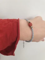 Bransoletki - Bransoletka ROOTS angelit, jaspis czerwony, jaspis dalmatyński - miniaturka - grafika 1