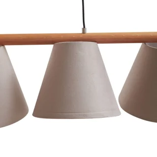Lampa wisząca Lucande Jinda, drewno, Samt, szary - Lampy sufitowe - miniaturka - grafika 3
