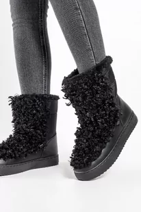 Czarne śniegowce mukluki damskie na platformie Casu 7-K578A-37 - Moda i Uroda OUTLET - miniaturka - grafika 1