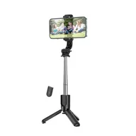 Selfie stick - Hoco Selfie Stick Tripod Z Bezprzewodowym Pilotem Figure K17 Czarny - miniaturka - grafika 1