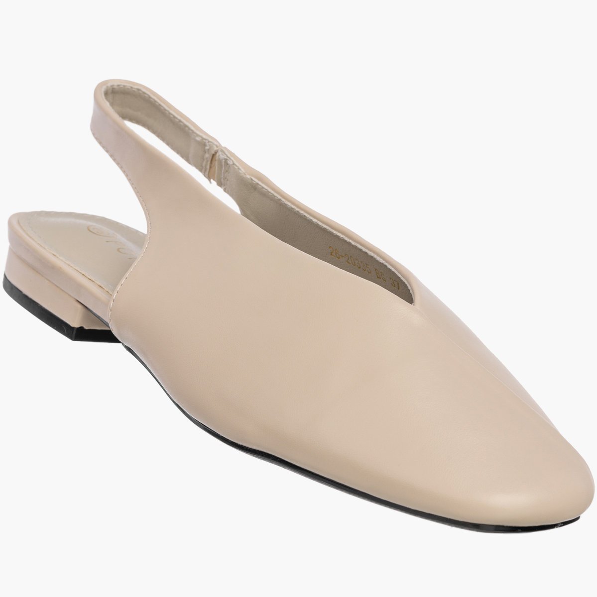 Baleriny Damskie Ekoskóra Slingback Buty z odkrytą piętą Beżowe Potocki 26-20335 38