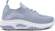 Trampki damskie - Damskie trampki slip on casual buty tekstylne komfortowe trenerzy mama niebieski rozmiar 36 - miniaturka - grafika 1