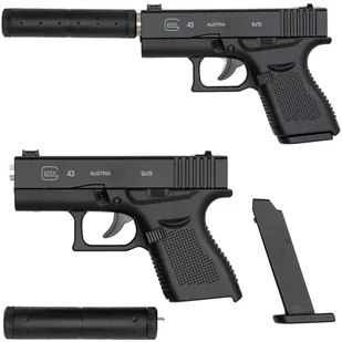 Pistolet na kulki 6mm GLOCK ASG imitacja broni PK-C43-1 - Zabawki militarne - miniaturka - grafika 1