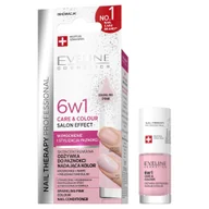 Odżywki do paznokci - Eveline Cosmetics Nail Therapy Professional 6w1 Care & Colour skoncentrowana odżywka do paznokci nadająca kolor Sparkling Pink 5ml - miniaturka - grafika 1