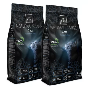 Rex Natural Range Cats Chicken & Rice 2x4kg - Sucha karma dla kotów - miniaturka - grafika 1