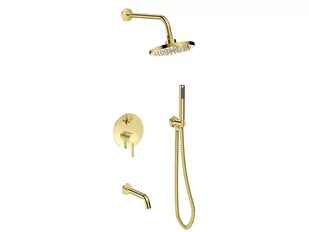 Besco VEO Zestaw prysznicowo-wannowy podtynkowy Złoty BP-V-ZL - Baterie podtynkowe - miniaturka - grafika 1