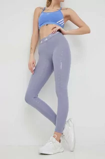 Legginsy - adidas Performance legginsy treningowe Techfit Brand Love damskie kolor fioletowy wzorzyste - grafika 1