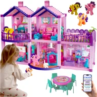 Domki dla lalek - DOMEK DLA LALEK Z AKCESORIAMI 120 el. Kucyki, Piesek, Meble, Balkon – MAGICZNY ŚWIAT WOOPIE PREZENT DLA DZIECKA DZIEWCZYKI + EBOOK-2 - miniaturka - grafika 1
