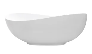 Wanna wolnostojąca Besco Siya 172x100 cm odlew mineralny biały połysk klik-klak chrom WMD-172-S - Wanny - miniaturka - grafika 1