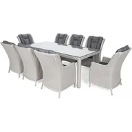Meble ogrodowe - HOME & GARDEN Meble ogrodowe technorattanowe Bristol 230 cm White / Grey 8+1 490754 - miniaturka - grafika 1