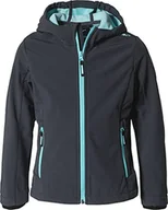 Kurtki i płaszcze dla dziewczynek - CMP, Kid Gjacket Fix Hood, Girl, Titanio-Acqua, 140 - miniaturka - grafika 1