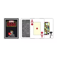 Gry karciane - Modiano, karty Poker 100% Plastik, czarne - miniaturka - grafika 1