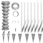 Ogrodzenia - vidaXL Ocynkowana, metalowa siatka 15 x 0,8 m z kotwami do montażu w ziemi - miniaturka - grafika 1