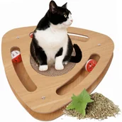 Drapaki dla kotów - Drapak dla kota, zabawka, piłeczki, tekturowy, poziomy, 35x6 cm - miniaturka - grafika 1