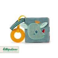 Gryzaki dla dzieci - LILLIPUTIENS Miękka mini-książeczka wielofunkcyjna z silikonowym gryzakiem Smok Joe 6 m+ - miniaturka - grafika 1