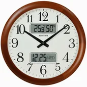 Termometry domowe - RHYTHM Zegar ścienny CFG901NR06 termometr higrometr 41 cm - miniaturka - grafika 1