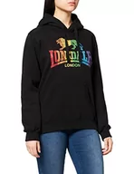 Bluzy męskie - Lonsdale Męska bluza z kapturem Ramelton, czarny/tęczowy, XXL - miniaturka - grafika 1